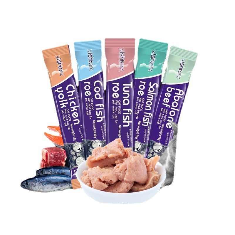 Cat Strip Kittens Nutrition Fat Hair Chin Wet Food Package Pet Cat Snacks